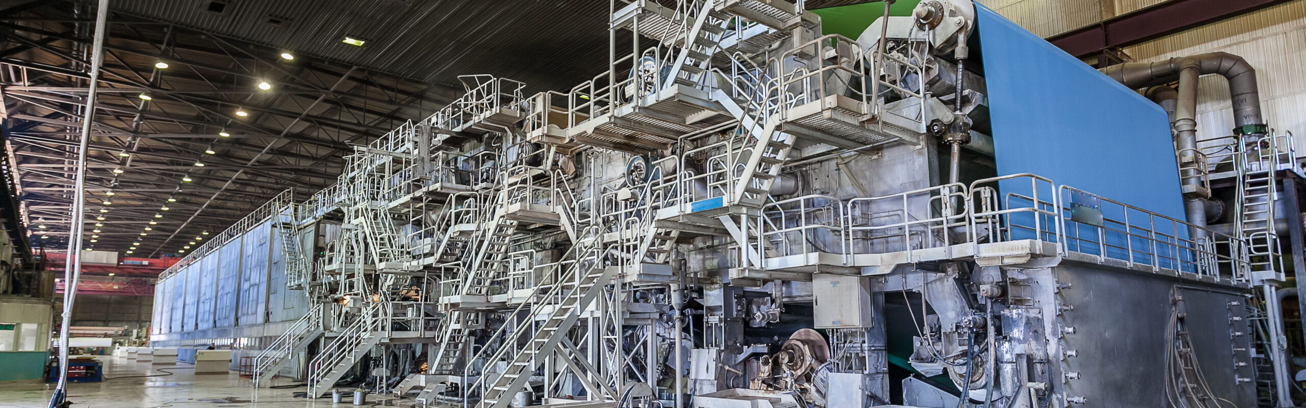 A paper machine in a processing facility